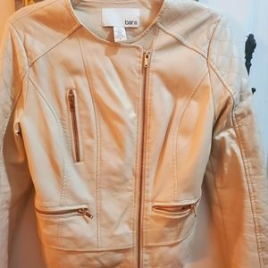 Ladies faux leather moto jacket